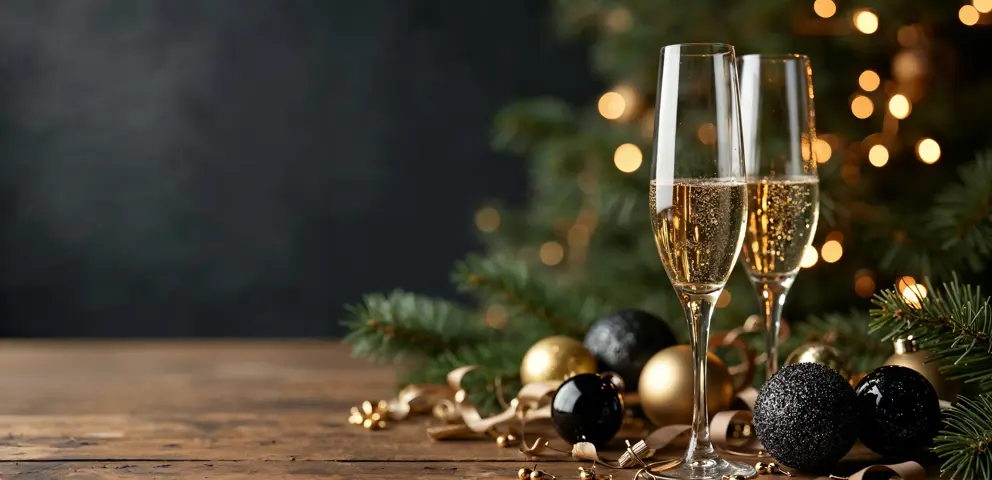 Still Life Christmas Decoration With Copy Space